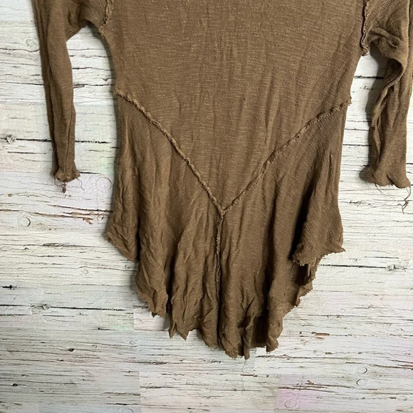 Intimately free people brown pink distressed too blouse size xs - Picture 2 of 11